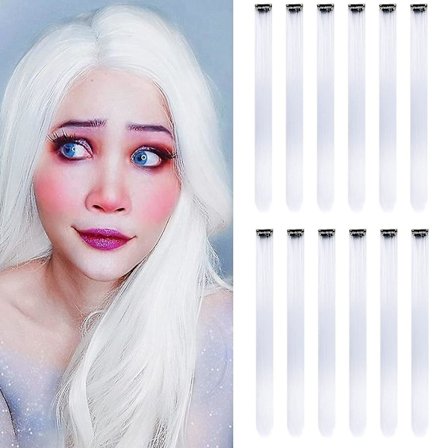 12 stk. Fargede Røde Hårextensions Rett Multicolor Clip In Hårextensions Fargerike 20 Tommer Regnbue Hårextensions For Barn Damegaver Halloween