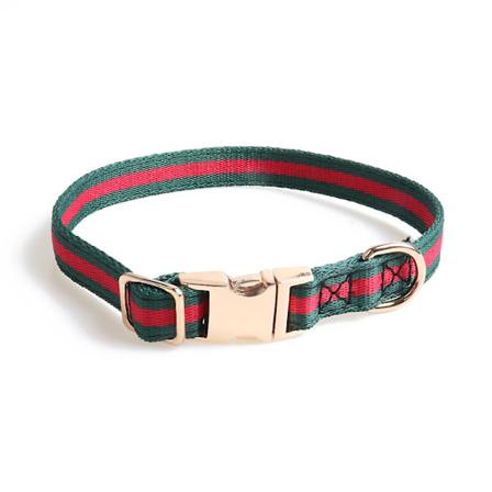 Premium hundhalsband, lyxigt mjukt och bekvämt hundhalsband, hållbart justerbart hundhalsband rött och grönt helt i metall [GGL]