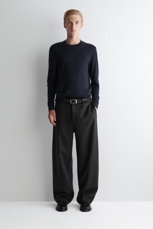 COS Men's Maglione Slim Girocollo In Lana Merino in Blu