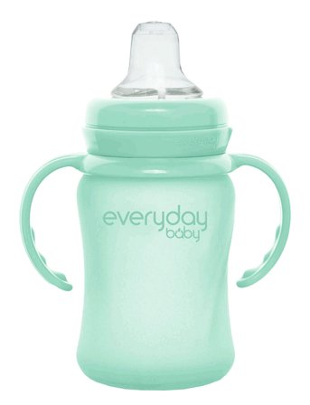 Everyday Baby | Glass Sippy Cup Healthy + Mint Green | 150 ml