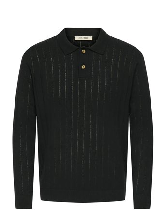 ONLY & SONS Onskent Life Reg 12 Ls Polo Knit - Black - XS