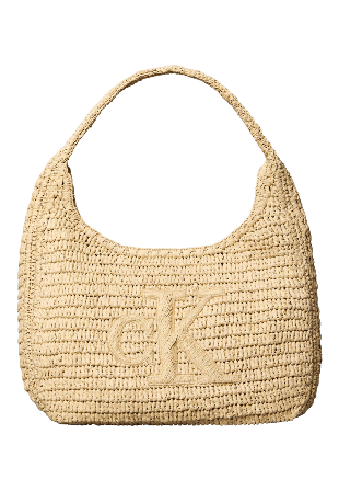 Calvin Klein BOLD CK RAFFIA LG SHOULDER BAG Handväskor Dam Vit ONESIZE