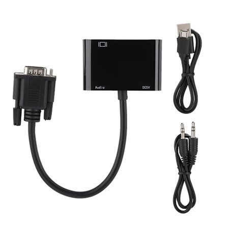 VGA till HDMI VGA HD Videokonverterare Kabel Plug-and-Play Adapter för Datorprojektor