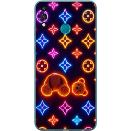 Yhteensopiva Puhelinkuori Honor Honor 9X Lite Neonvärisellä ylellisellä kuviolla, jossa hehkuvia nalleja pop-taide-esteetiikassa