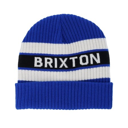 Brixton - Blå cuff Beanie - Rainier Striped Royal/White/Black Cuff @ Hatstore