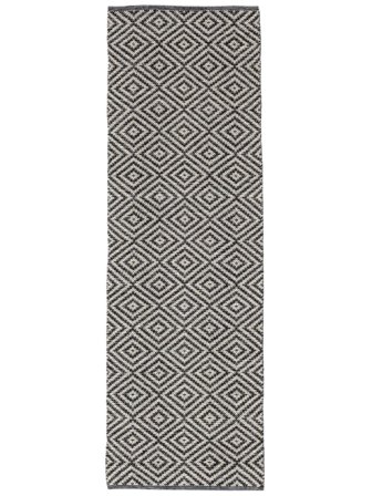 Small Solveig Rug - Black/White 80X250 Cotton, Scandinavian Style
