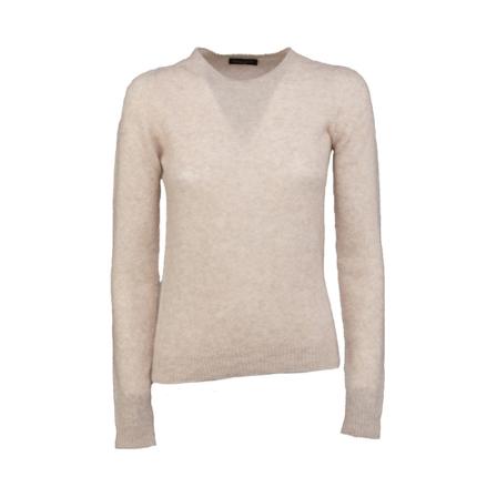 Roberto Collina, Round-neck Knitwear Beige, Dames, Maat:M