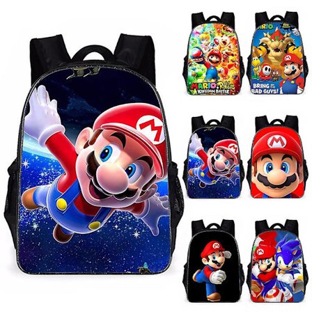 Kids Super Mario Backpack School Rucksack Casual Book Bag Travel Backpack Gifts