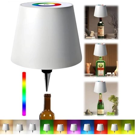 RGB Flaskelampe med Touch, Genopladelig Bordlampe til Vinflasker, Jul & Restaurantindretning_TF_TF