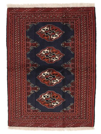 Tapis Turkaman 87X120 Noir/Rouge Foncé (Laine, Perse)