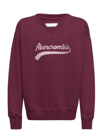 Kids Girls Sweatshirts Sweat-shirt Tröja Vinröd Abercrombie & Fitch
