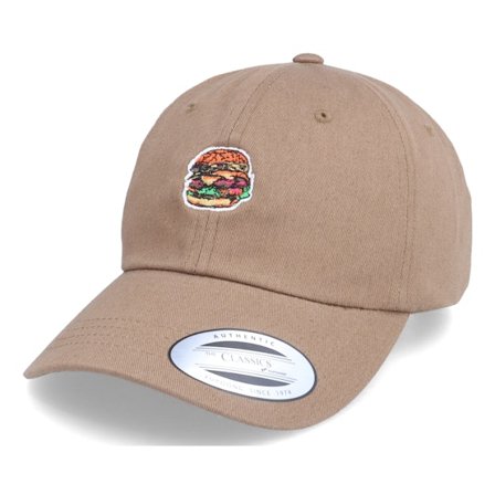 Abducted - Brown unconstructed Czapka Z Daszkiem - Gut Grenade Burger Tan Brown Dad Cap @ Hatstore