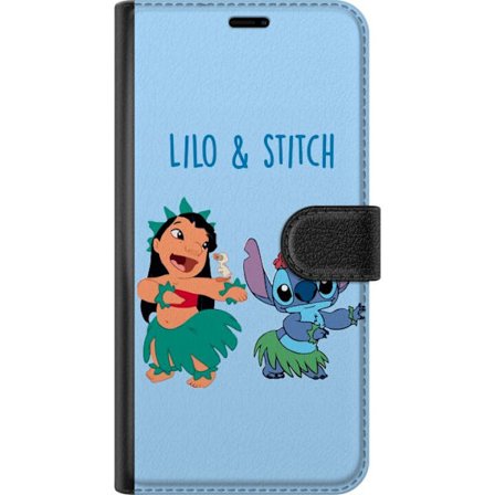 Kompatibel Tegnebogsetui til Samsung Galaxy A26 Farverig illustration af Lilo og Stitch, der danser hula i græsskjorter