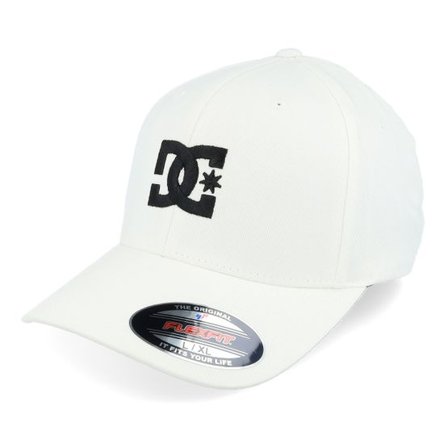 DC - Vit flexfit Keps - Star 2 White Flexfit @ Hatstore