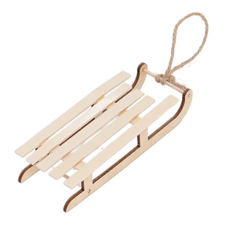 Miniatyr Slede Livaktig Dekorativ Ornament Tre Slede Modell for Dukkehus Foto Prop Skrivebord Naturlig Trefarge