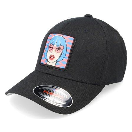 4REAL - Black flexfit Czapka Z Daszkiem - Dope Pop Art Patch Black Flexfit @ Hatstore