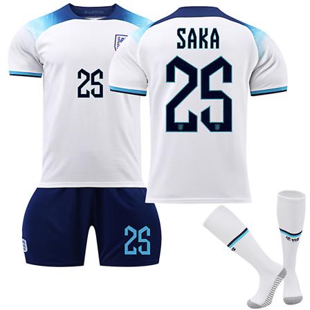 England 22-23 Hem Jersey SAKA Nr 25 Fotbollströja kit XXL