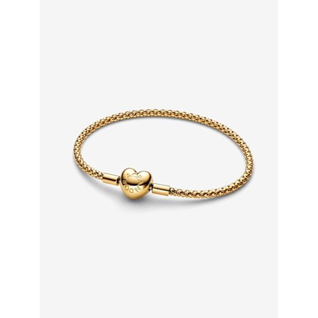 Pandora - Hjerteklipsbesatt kjede-armbånd - 14k gullbelegg