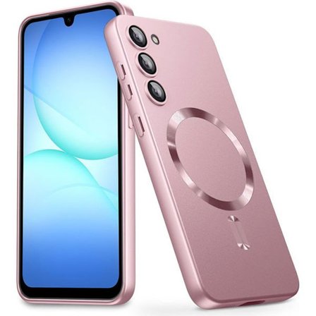 Beskyttelsesetui - BOOLING - Samsung Galaxy A17 4G/5G - Silikone med indbygget magnetisk ring - Pink Pink