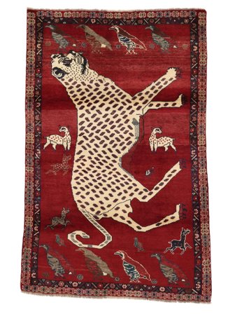Hand Knotted Persian Qashqai Fine Rug 124X192 Dark Red/Black