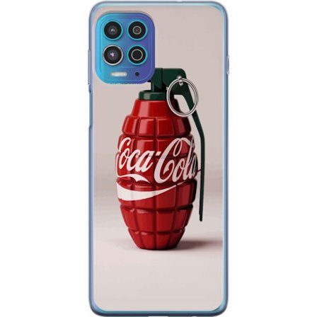 Kompatibelt Mobildeksel til Motorola Motorola Moto G100 Kunstnerisk illustrasjon av Coca Cola granateple i rødt og grønt, pop art inspirert motiv me