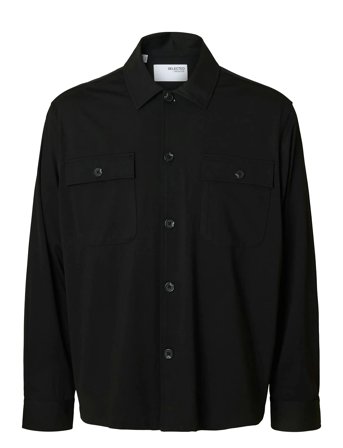 Slhreg Lorent Bi-Stretch Overshirt Noos Black Selected