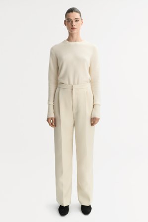 Soft Goat - Classic crewneck - Women cashmere sweater - L - Feather White