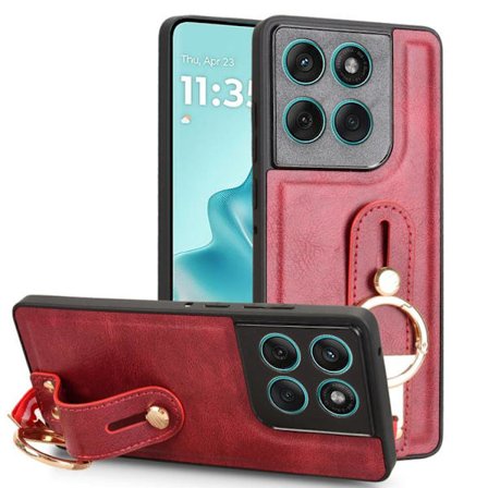 Motorola Edge 60 Fusion Skal i Läder med Handledsrem