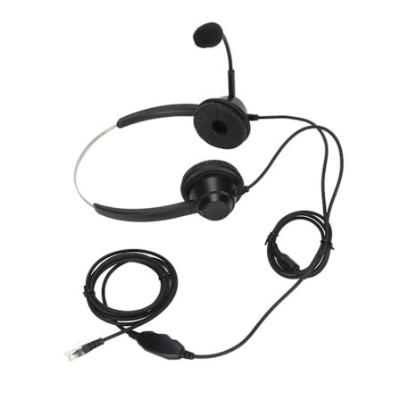 Kundeservice Headset Støydempende RJ9 Plugg Binaural Kablet Telefon Hodetelefon med Mikrofon for VOIP Telefoner