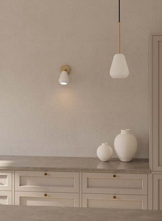 Anoli spot taklampe/vegglampe - nordic gold/hvit
