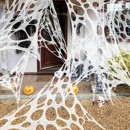 Gigant Edderkoppnett Halloween-dekorasjon Egnet for innendørs og utendørs dekorasjon Festtilbehør Gjør 200*200Cm