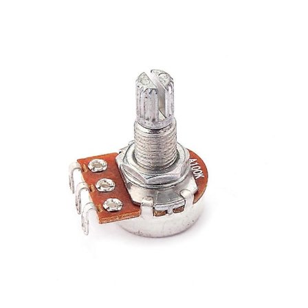 Potentiometer Volymkontroll A100K Lång Räfflad Delad Axel Böjd Pot Gitarrpotentiometrar För Gitarr Uppgradering Metall Mini Kontroll Pot 1-pack