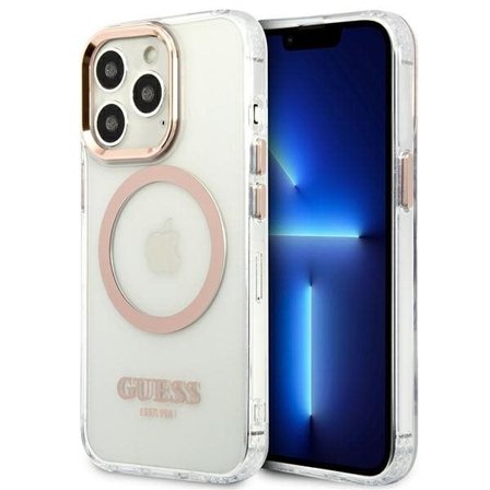 Guess GUHMP13XHTRMD iPhone 13 Pro Max 6,7" guld/guld hard case Metal Outline Magsafe