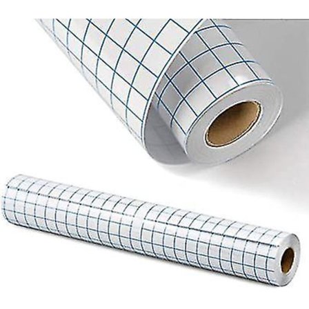 30x610cm Transfer Tape Vinyl Klar Film Plotter Blå Gitter