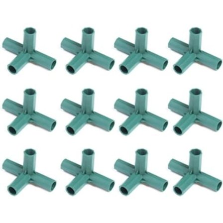 12 st 4-vägs 11 mm Koppling Trädgårdskontakter, Växthusram Byggkontakt, Kraftig Plast T-rörskarv Växthus Skjul Rörtält Conne