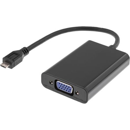 Deltaco MHL-VGA1 - Video/audio-adapter - MHL / VGA / lyd - Micro-USB type B (kun strøm), 11 pin Micro-USB (MHL) til DB-15, minijakk (hunn) - 20 cm -
