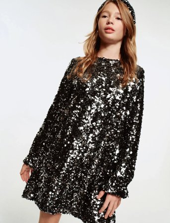 Mango Sequined Dress - Silver - 5-6