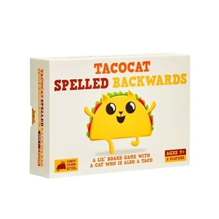 Tacocat Kortspil Stavet Baglæns - Et Lille Brætspil med en Kat, der Også er en Taco