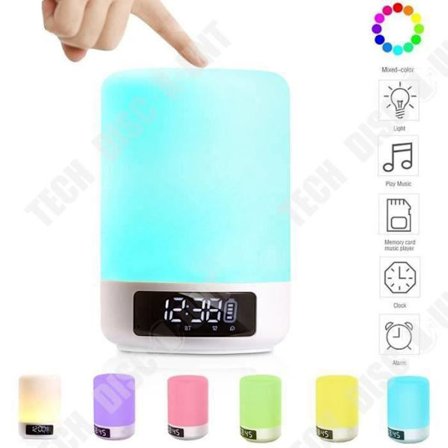 Nattbordslampa - TD - Multifärgad - Bluetooth - 4 intensiteter - 2000mAh