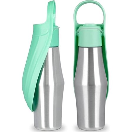 750 ml ruostumattomasta teräksestä valmistettu eristetty koiran vesipullo ja matkakulho | 304 kannettava kissojen ja koirien ulkoiluttamiseen