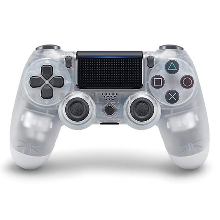 Transparent trådløs controller kompatibel med PlayStation 4 med vibration, inkluderer USB-ladekabel - Ergonomisk design til gaming