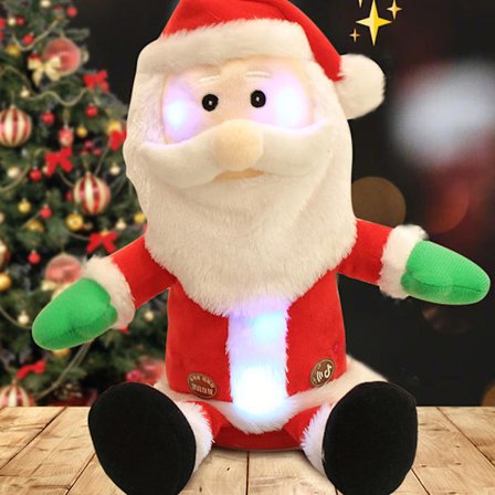 Jul LED Jultomteleksak, Sjungande, Dansande, Inspelande Elektrisk Leksak, Julmusikalisk Presentdekoration