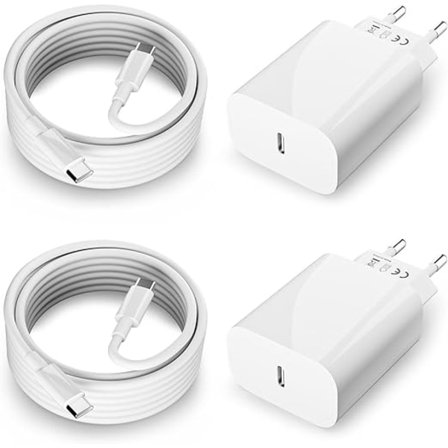 2-pack 20W USB C Laddare Laddningskabel för iPhone-serien, iPad Strömadapter, USBC Adapter Snabbladdare med 2M USB C Snabbladdningskabel