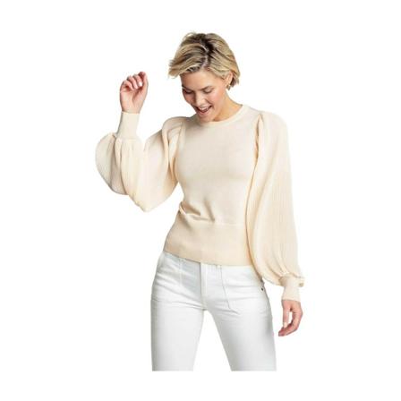 Tramontana, Jumper Pleated Chiffon Sleeves Geel, Dames, Maat:S