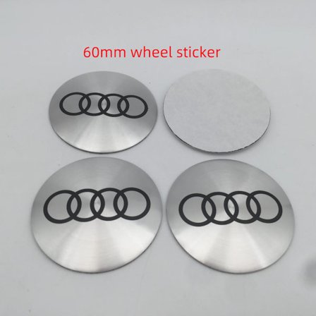 3D-klistremerker for Audi hjulnav senterkopp merke deksler styling dekaler biltilbehør emblem 60mm 4 stk