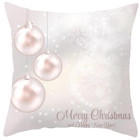 Julkuddfodral Rosa & Grå Örngott Xmas Snowflake Soffdekor #10