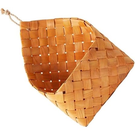 Håndlaget vevd hengekurv Naturlig kurvkurv Veggmontert blomsterpotte med håndtak for hjem Hage Bryllup Veggdekorasjoner