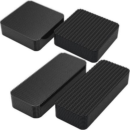 20 par selvklæbende velcrobånd, fastgørelsesmærker til bilmåtter, dobbeltsidet velcro - 30x100 mm rektangulære og 50 x 50 mm firkantede (10 par hver)