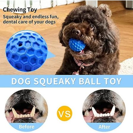 Koiran lelu, vinkuva koiran lelupallo, koiran pureskelupallo, tuhoutumaton ulkokoiran lelu kelluva vesi, kova kumipallo, naudanlihan maku, pienet 