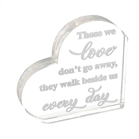 Glas Krystall Hjerte Gaver Kondolanser Gave for tap sorg